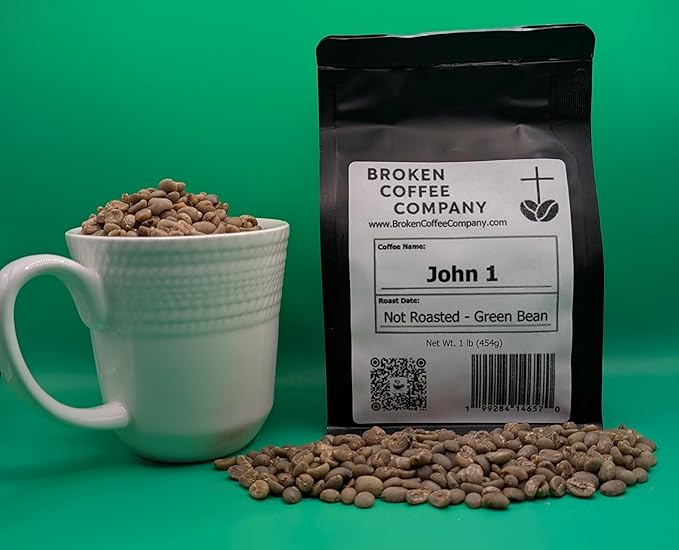 John 1 Green Coffee Beans - Indonesian Unroasted Coffee Beans for Home Roasting | Fruity & Nutty Premium Single Origin | Light Medium Dark Roast Versatility | Broken Coffee Company