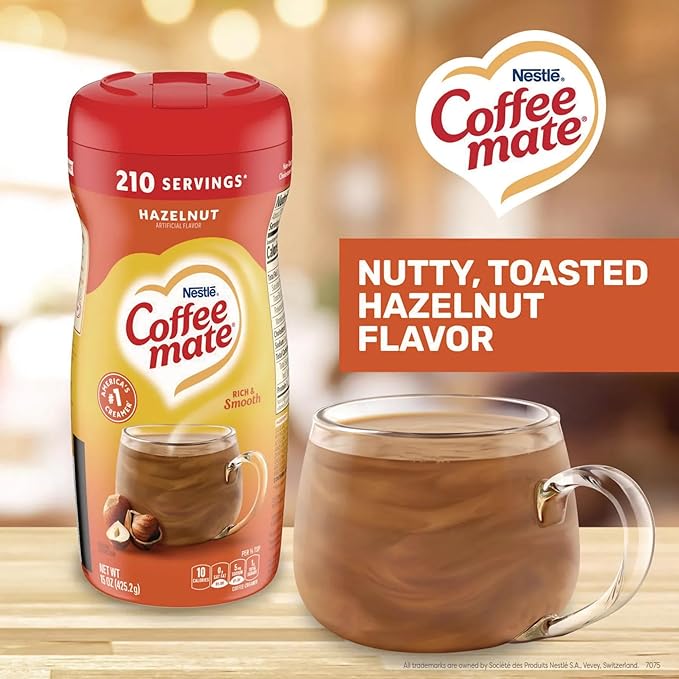 Coffee mate French Vanilla, Hazelnut Powdered Creamer Variety, 15 oz (Pack of 2)