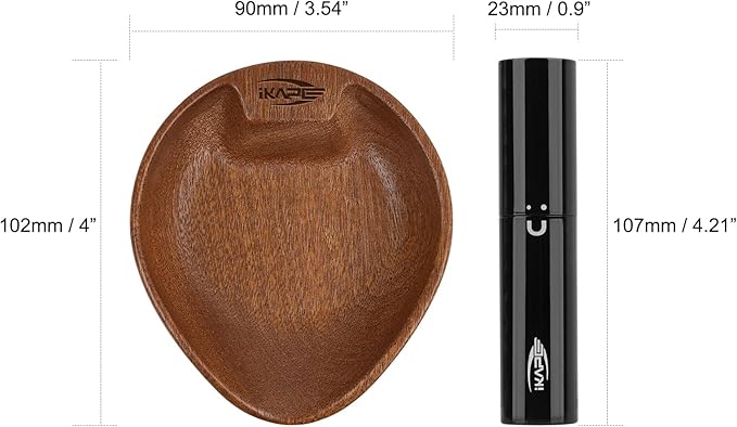 IKAPE Wooden Coffee Bean Dosing Cup and Spray Bottle Kit for Espresso, Coffee Bar Accessories for Reducing Coffee Power Static, Dosing Tray for Coffee or Tea, Sugar(Black)