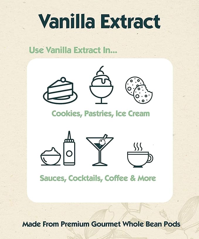 4 oz Pure Vanilla Extract - 100% Real Vanilla Extract - For Cooking, Drinks & Desserts - 100% Vegan, Sugar Free & Kosher - Non-GMO & Gluten-Free - Native Vanilla