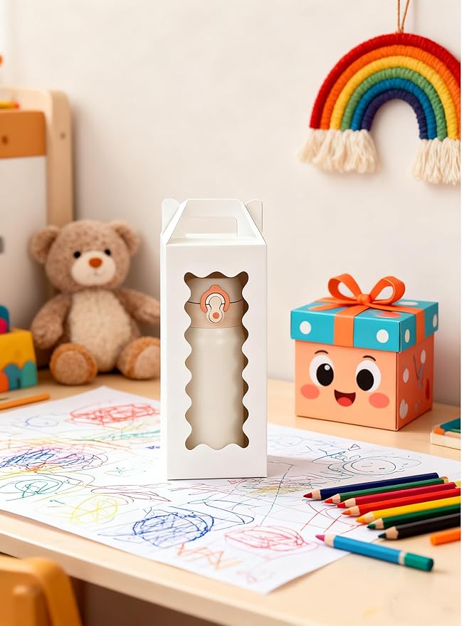 25Pcs Tumbler Gift boxes for glass cup with Handle for 16oz 18oz 20oz Sublimation Glass, Cup boxes for packaging 16oz,water bottle gift boxes,Tumbler Packaging Boxes with window for gifts(White)