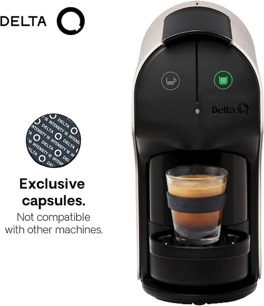 Delta Q Quick Espresso Capsule Machine – Compact Size – Works ONLY with Delta Q Pods (White)