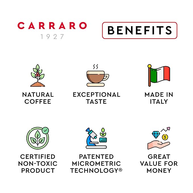 CARRARO 1927 Gran Crema - 100 Aluminum Espresso Pods Compatible with Nespresso Original line - Intensity 9/14, Medium Roast Espresso Capsules Made in Italy