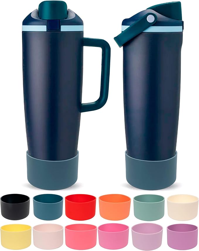 Silicone Boot for Owala 30oz & 40oz FreeSip Sway Bottles & Tumblers - Non-Slip, Scratch-Resistant, Stability Enhancer, Available in 12 Colors (Blue Spruce)