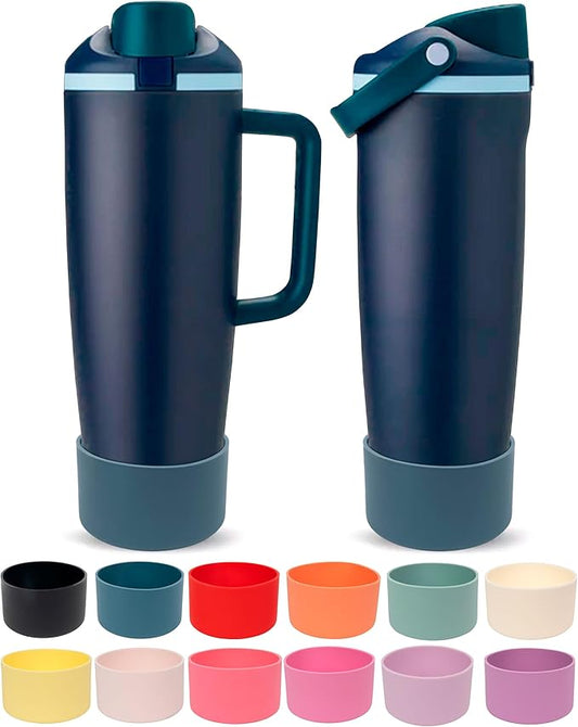 Silicone Boot for Owala 30oz & 40oz FreeSip Sway Bottles & Tumblers - Non-Slip, Scratch-Resistant, Stability Enhancer, Available in 12 Colors (Blue Spruce)