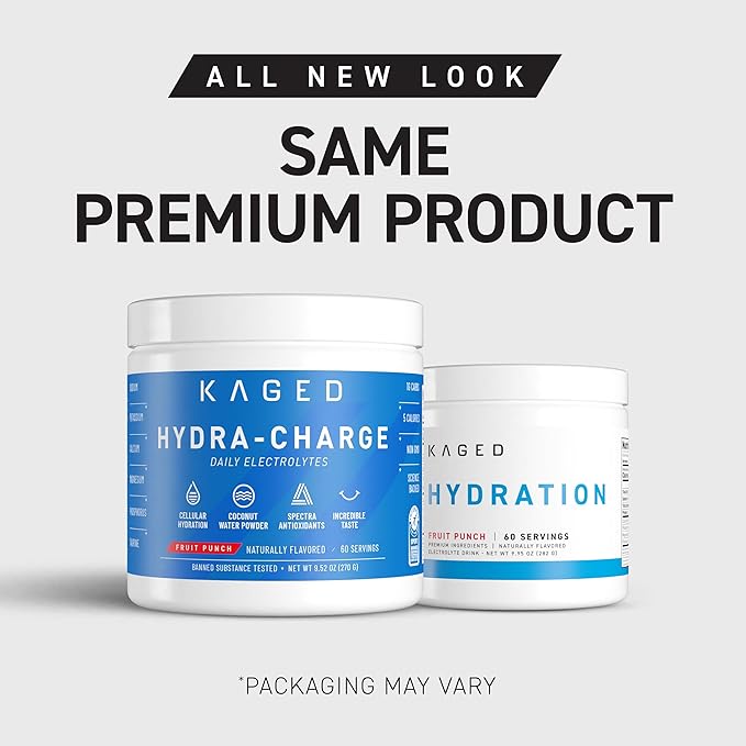 Kaged Electrolyte Hydration Powder Hydracharge Pink Lemonade Sports Drink for Men and Women Pre, Post, Intra Workout Supplement 60 Servings