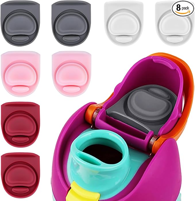 8 Pcs Replacement Rubber Seal Stopper Compatible with Owala FreeSip 24oz,Bottle Top Gasket Lid for Owala 16/19/24/32/40oz Seal Mouth Cap Silicone 8 Colors Stopper Parts Insert Accessories