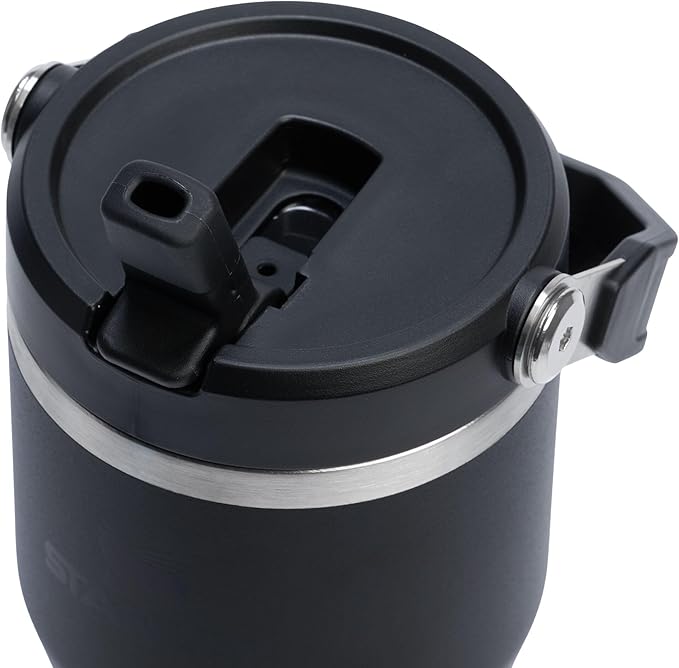 Stanley IceFlow 2.0 Flip Straw Tumbler with Handle 20 oz | Twist On Lid and Flip Up Straw | Leak Resistant Water Bottle | Insulated Stainless Steel | BPA-Free | Black 2.0