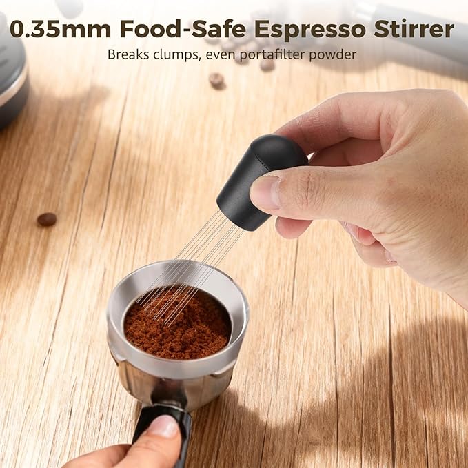 51mm Espresso Accessories Kit, Including Dual-Head Coffee Distributor, 12-Needle WDT Tool, Dosing Funnel, Espresso Tamper Set for Coffee Lovers Baristas