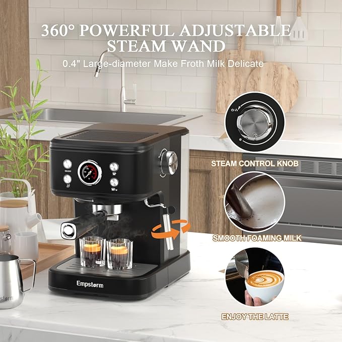 Espresso Machine 20 Bar with Steam Milk Frother, Espresso maker Compatible for NS Original Capsules 2 IN 1 expresso maker, Professional Cappuccino Expresso Machine for Home and Office