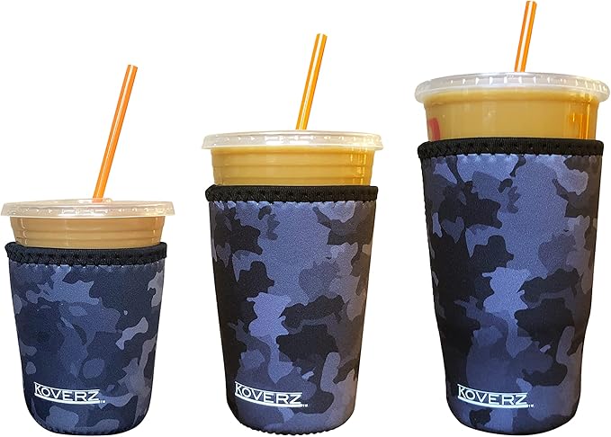 Koverz 3-Pack Iced Coffee Sleeve SET OF 3 - Black Camo