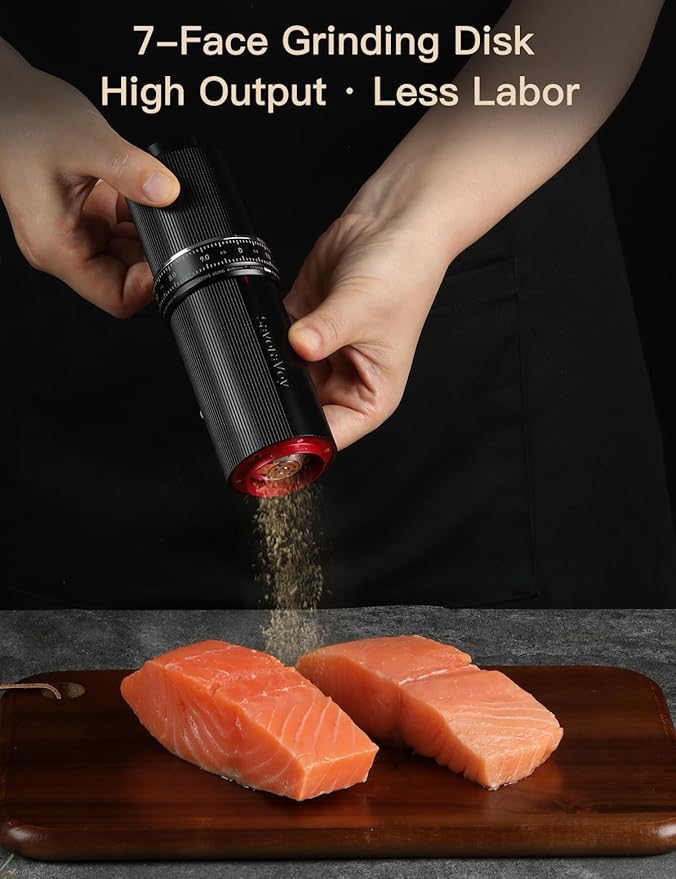 SavoraVoy Manual Pepper Grinder & Pepper Mill - Heavy-Duty All-Metal Construction with External Adjustment, Premium Mechanical Design for Home & Restaurant Use