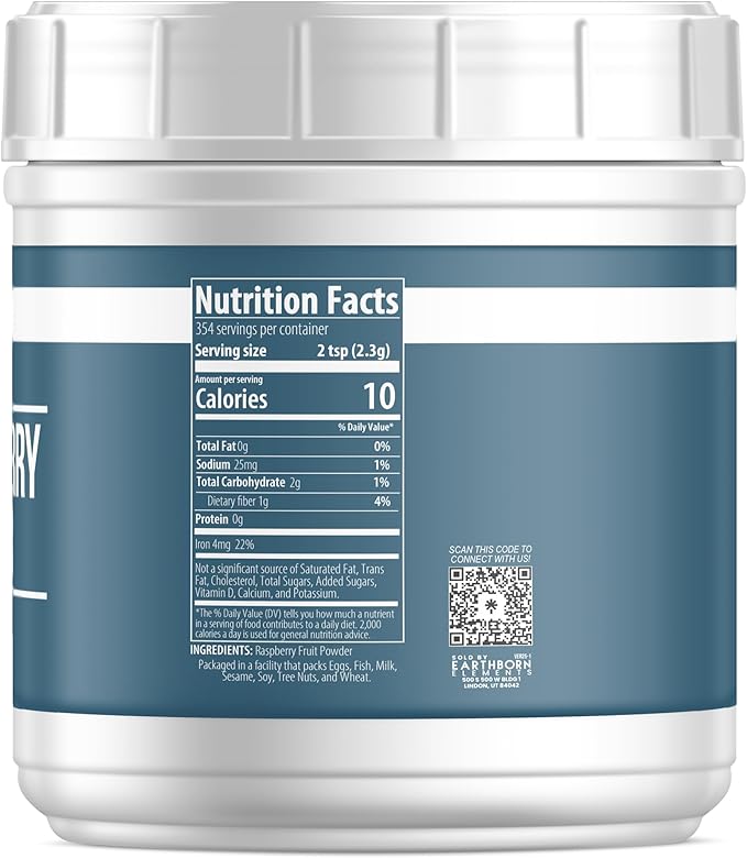 Earthborn Elements Raspberry Powder 1.8 lb, Pure & Natural, Smoothies & Desserts