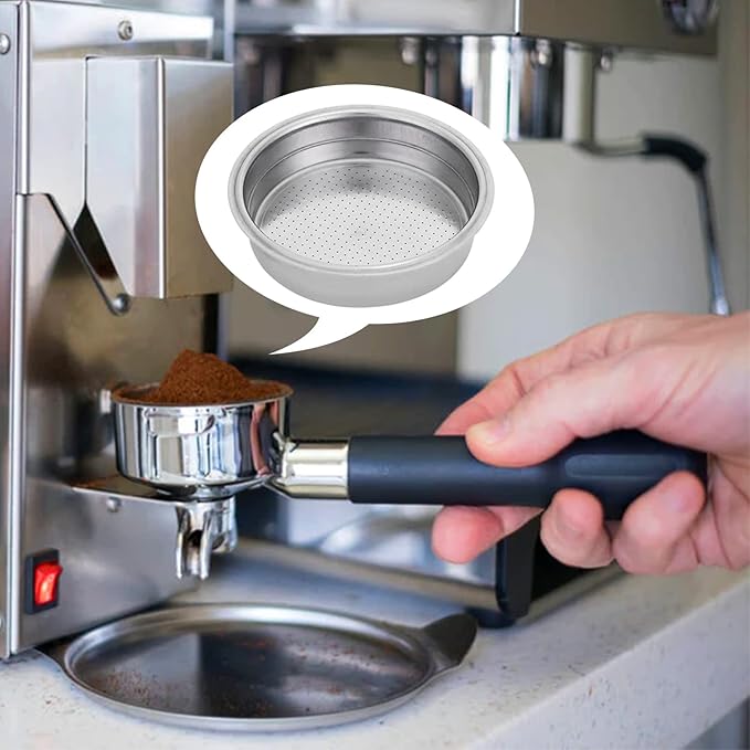 51mm Portafilter Filter Basket, 1-Cup Reusable Stainless Steel Coffee Filters Espresso Filter Basket Espresso Machine Accessories for Portafilter Coffee Machine