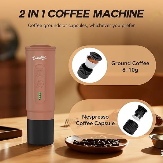 H02 PRO Portable Espresso Maker, Mini Electric Coffee Maker Compatible with Ground Coffee & NS Capsule, Christmas Gift, 20 Bar Travel Espresso Machine with Self-Heating for Camping, RV