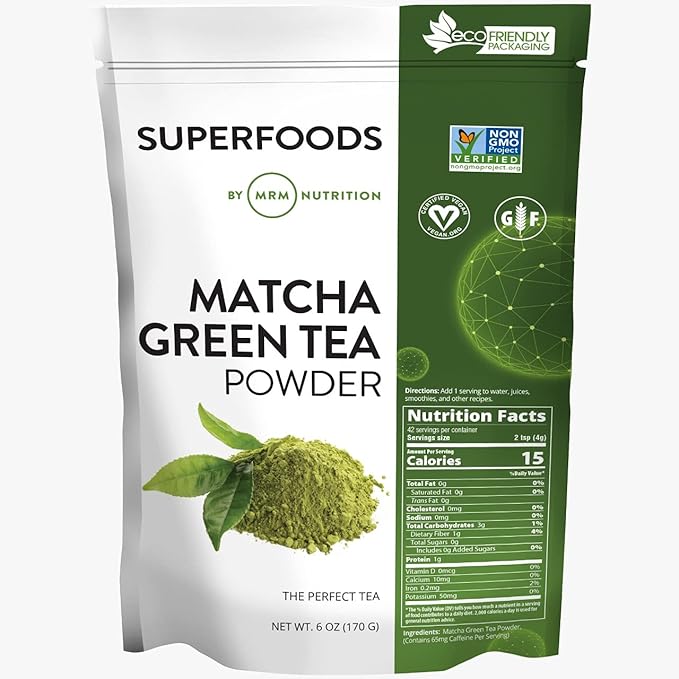 MRM Superfoods Matcha Green Tea Powder | Japanese Green Tea | Superfood for Matcha Latte, Smoothies & Baking | Vegan & Gluten-Free | 6 oz