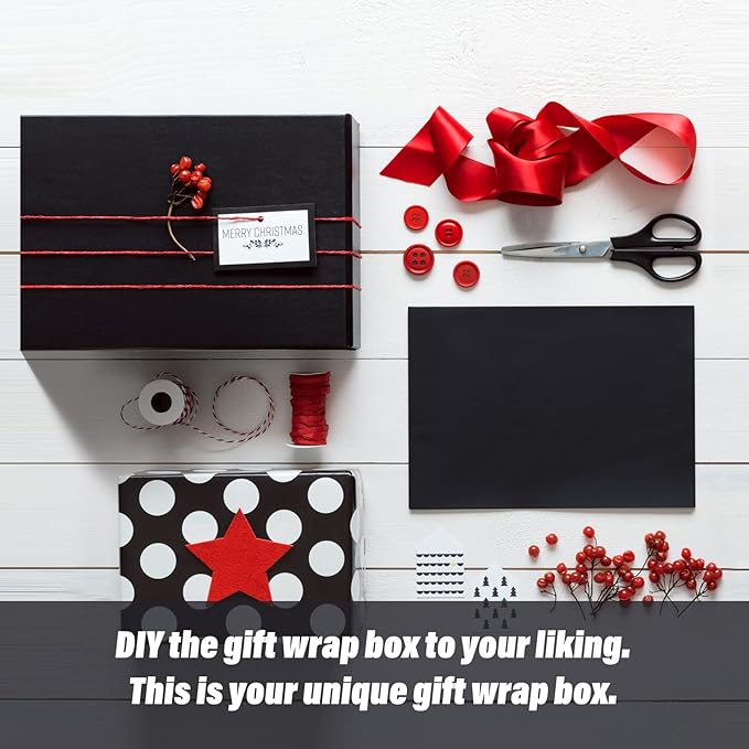4 Pack 11x8x3.5 Inches Gift Boxes with Magnetic Closure Lids, Black Magnetic Box for Wedding, Groomsmen Bridesmaid Proposal, Birthdays, Mother's Day