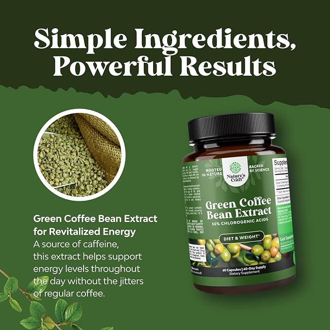 Bundle of Green Coffee Bean Extract with 50% Chlorogenic Acid for Antioxidant Heart Health, Mental Focus, and Size Reduction, and Kava Kava Root Extract 1000mg with Kavalactones for Balanced Mood