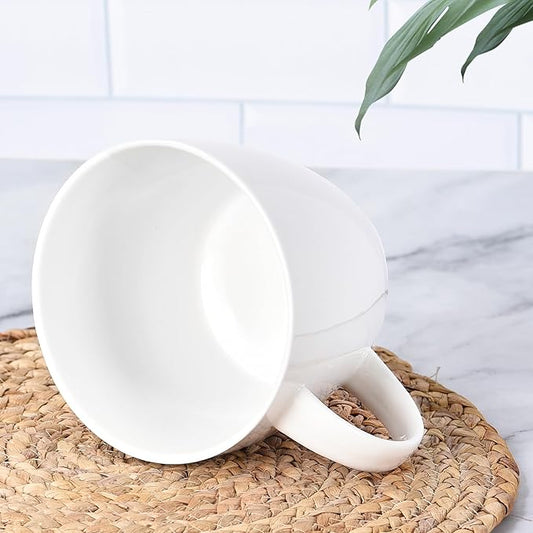 30 oz 900ml Large Coffee Mug Ceramic Jumbo Soup Bowl with Handle Cereal Mugs, Big Coffee Cup for Latte, Cappuccino, Cocoa, Hot Chocolate, Milk, Tea, Breakfast Mulled Drinks, White