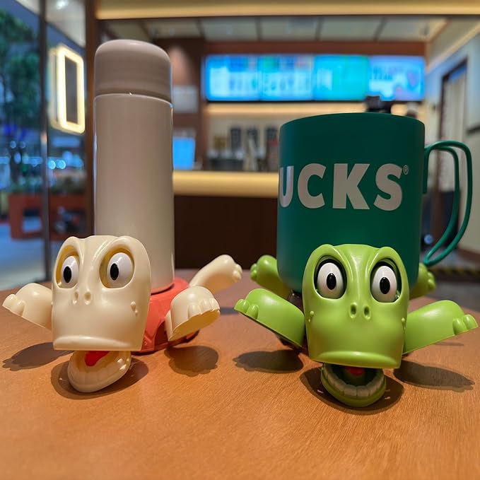 JOD® Turtle Cup Holder,Turtle Coaster with Funny Expression, 2 PCs Cup Holder with Liftable Limbs & Expressive Face for Turtles,Tortoise Lover Gag Gifts Home Decor(2pc-Light Green Pink)