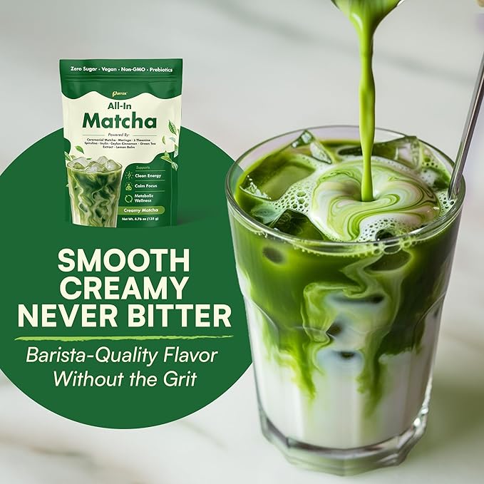 Ceremonial Grade Matcha Powder Infused with Moringa, Green Tea Extract, L-Theanine, Inulin, Spirulina, Ceylon Cinnamon, and Lemon Balm – 100% First Harvest Japanese Tea (30 Servings)