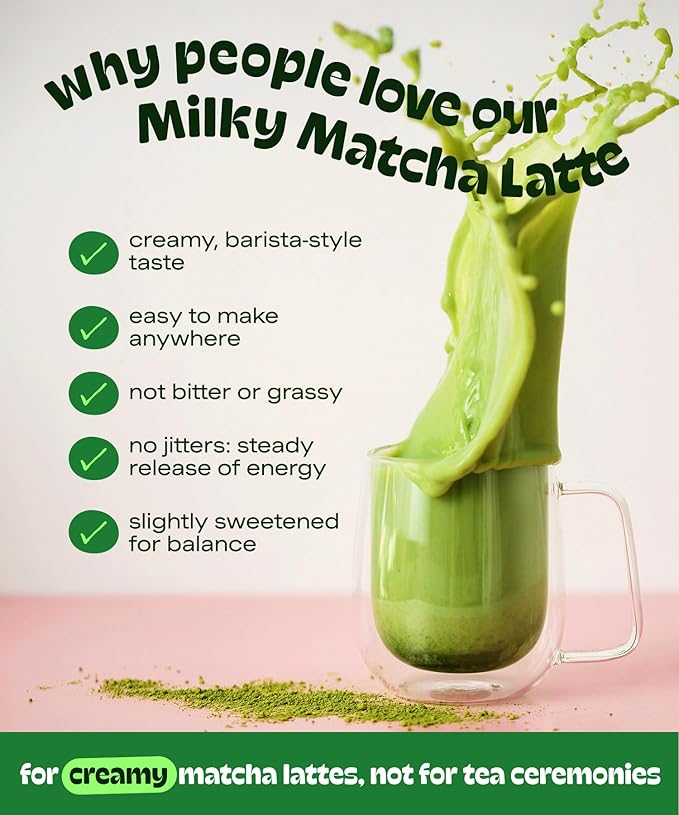 MatchaDNA Matcha Latte – Sweet Matcha Latte Powder with Milk, No Sugar Added – Green Tea Lattes Mix for Hot or Iced Drinks – Organic Macha Tea, Antioxidant Rich, Smooth Energy Boost (17.6 oz Pouch)