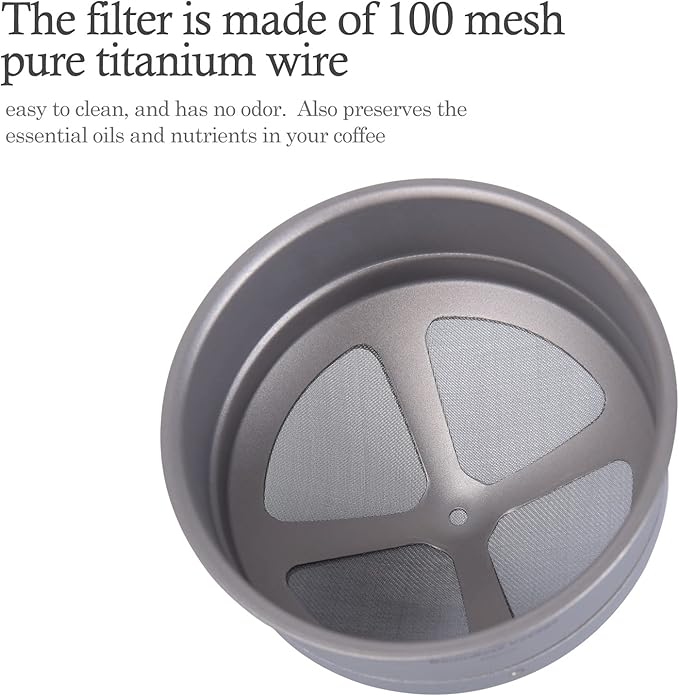 Boundless Voyage Titanium Coffee Mesh Filter Pour Over Paperless Coffee Filter Outdoor Camping Reusable Coffee Dripper Holder