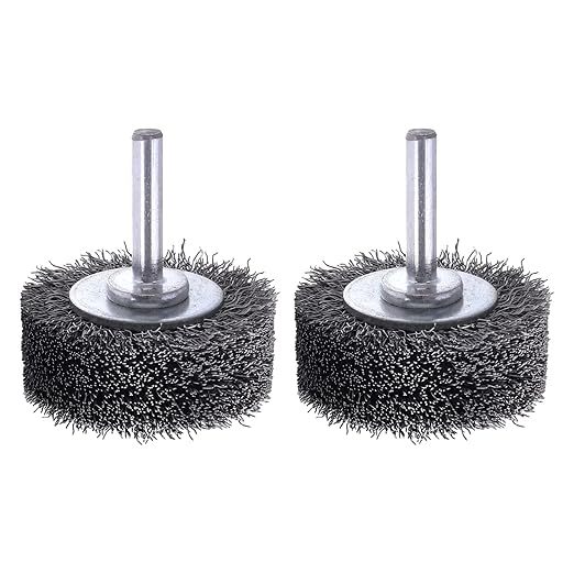 Rocaris 2 Pack 2 Inch Wire Wheel Brush for Drill Attachment - Heavy Duty Carbon Steel Brushes for Paint, Rust & Corrosion Removal - 0.0118" Wire, 1/4in Shank, 20000RPM