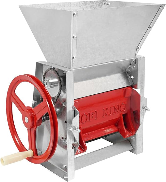 Manual Coffee Bean Peeling Machine, Hand Crank Coffee Sheller, Heavy-Duty 304 Stainless Steel with Double Discharge Ports, Bean Shelling Machine - for Cafes, Farms, Shops, Home Use