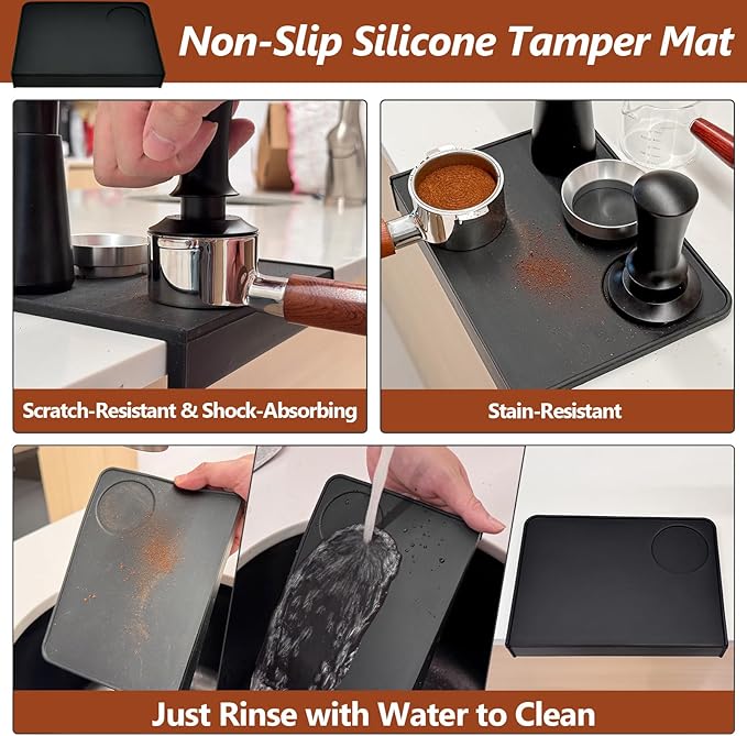 7 Pcs 51mm Espresso Accessories Kit, Spring Loaded Calibrated Tamper, WDT Tool, Coffee Measuring & Espresso Cup and Tamper Mat, Puck Screenr & Dosing Funnel, 51mm Espresso Machine Accessories