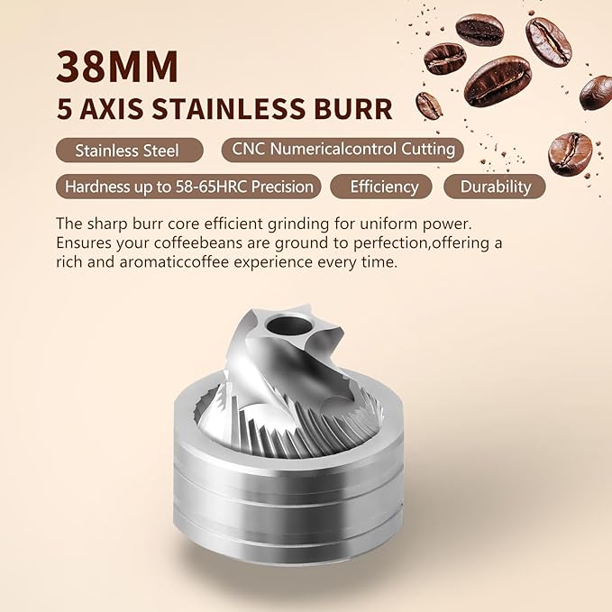 Manual Coffee Grinder, Manual Burr Coffee Grinder Capacity 25g with CNC Stainless Steel Conical Burr, Internal Adjustable Setting, Hand Coffee Grinder for Espresso, Pour Over, French Press, Moka.