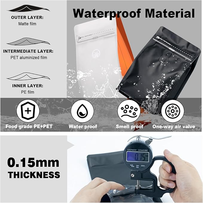 Coffee Bags with Valve(60pcs,8 oz,1/2 lb) Vented Coffee Beans Packaging Bags High Barrier Aluminumed Foil Flat Bottom Heat Sealed Side Zipper Resealable Storage Bag for Home or Business （Blue）