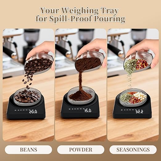 Coffee Scale with Timer 0.1g Precision Mini Espresso Scale Rechargeable Digital Scale for Pour Over,French Press,Drip Coffee,Espresso and Coffee Beans Weighing,Professional Barista Tool