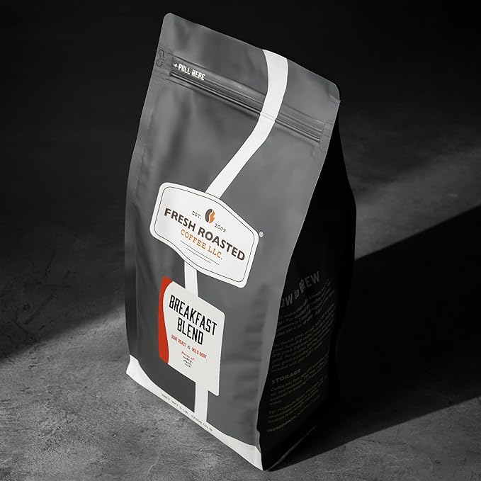 Fresh Roasted Coffee, Breakfast Blend, 5 lb (80 oz), Light Roast, Kosher, Whole Bean