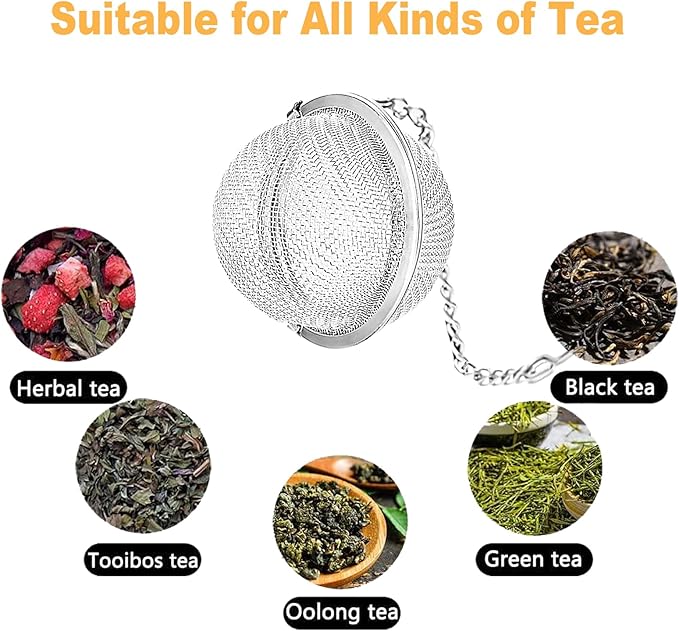 Tea Infuser 2Pack with Cat Charm -TeaSanavie Loose Leaf Tea Ball & Strainer, Premium 304 Stainless Steel Fine Mesh Tea Steeper, Cute & Functional Gift for Tea Lovers