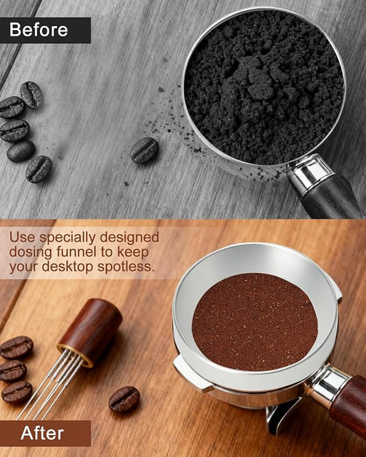 51mm Espresso Accessories Kit, WDT Tool Espresso Dosing Funnel, 51mm Puck Screen, Portafilter Funnel, Coffee Stirrer Distribution Tool for Machines and Portafilter
