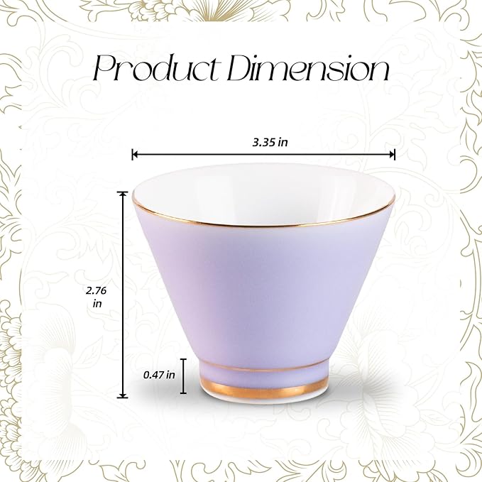 KAMMAK Ceramic Teacups - 150ml/5oz Coffee Cup - Set of 2 Hand-Painted Ceramic Cups - Small Vintage Mate Cup - Cute Mugs for Women - Ideal for Birthday, Afternoon Tea & Housewarming Gifts
