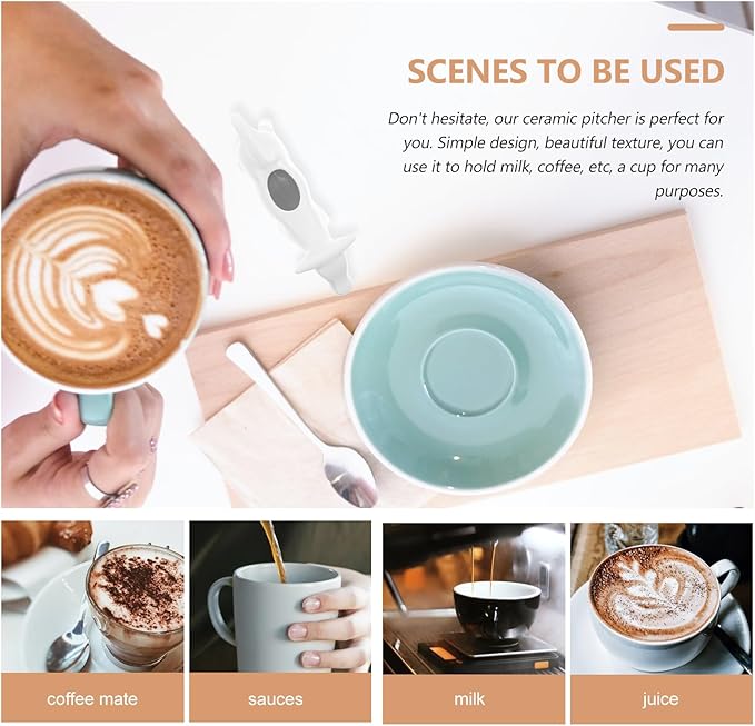 DOITOOL Cow Creamer Pitcher 1.35Oz Ceramic Milk Bottle Latte Art Cup for Coffee Sauce and Gravy Serving Cute Porcelain Milk Dispenser for Home and Cafe