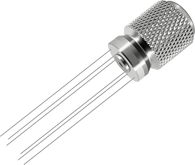 NEOUZA Coffee WDT Distribution Tool Accessories, Aluminum Handle, 0.4mm 6 Stainless Needles, Espresso Powder Stirrer