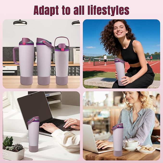 2PCS Silicone Boot Compatible with Owala 30oz & 40oz FreeSip Sway Bottles & Tumblers, Protective Anti-Slip Bottom Cover Sleeve for Freesip Sway Tumbler