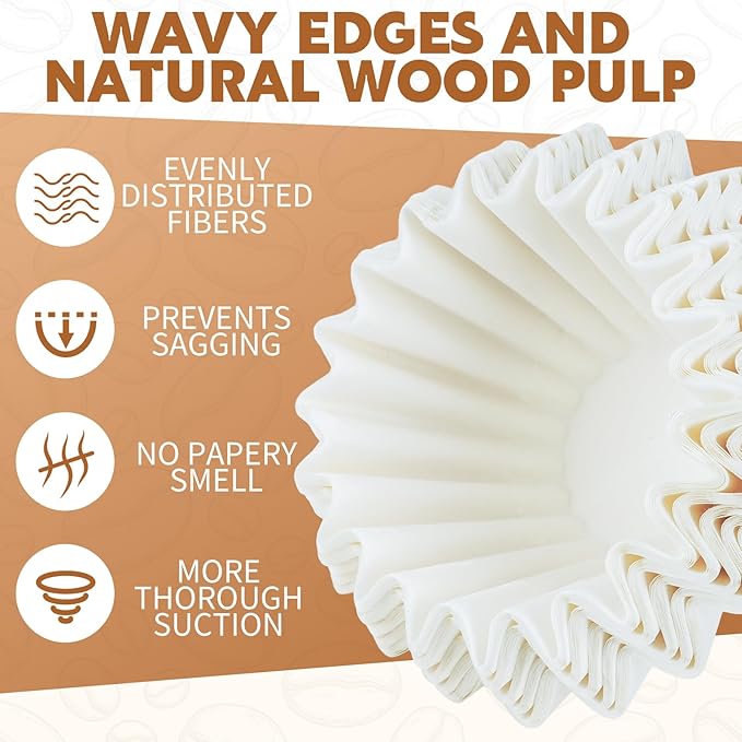 5 Cup Coffee Filter, 100 Count Basket Coffee Filters for 5 Cup Coffee Maker, Disposable Paper Coffee Filters for Mini Brew, White (Oxygen Bleaching）