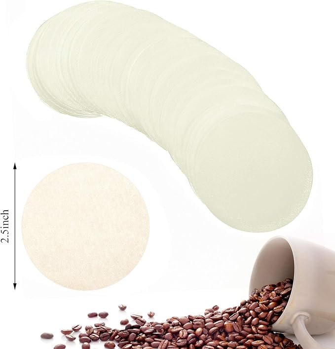 Outus 500 Pieces Replacement Paper Filters Compatible with Aeropress Coffee Makers Round 2.5 Inch Paper Filters Disposable for Espresso Coffee Makers (Unbleached)