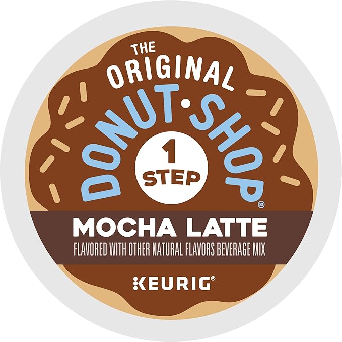 The Original Donut Shop Mocha One-Step Latte, Single Serve Coffee K-Cup Pod, Flavored Coffee, 60 Count (6 Packs of 10)