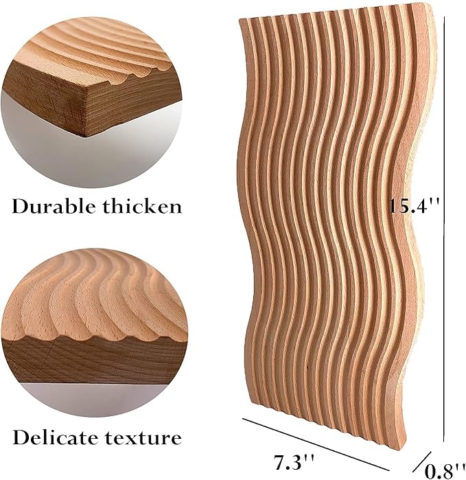 BLOFLO Decorative Tray Wave Shaped Natural Wooden Trays for Decor, Rustic Wood Serving Tray, Wood Decorative Trays for Coffee Table, Crystal Tray for Stones, Ottoman Tray for Living Room Home Kitchen