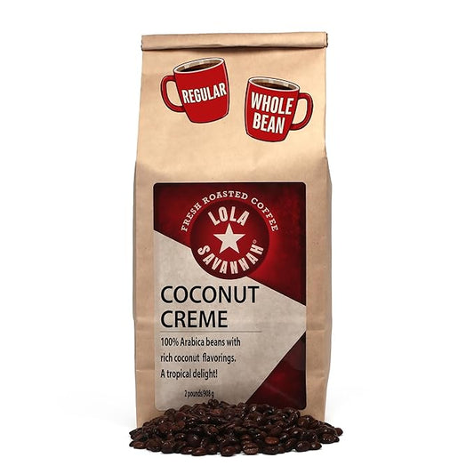 Lola Savannah Coconut Crème Whole Bean Caffeinated Coffee, 2Lb