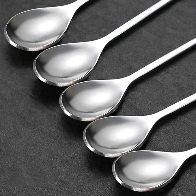 Stainless Steel Mini Coffee Espresso Spoon, Dessert Teaspoons Small Soup Spoons, Silver Cute Animals Coffee Spoon, 5.6 inch, Set of 4