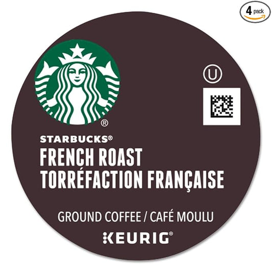 Starbucks Coffee K-Cup Pods, French Roast, Dark Roast Coffee, Notes of Dark Caramel & Sweet Smoke, Keurig Genuine K-Cup Pods, 24 CT K-Cups/Box (Pack of 4 Boxes)