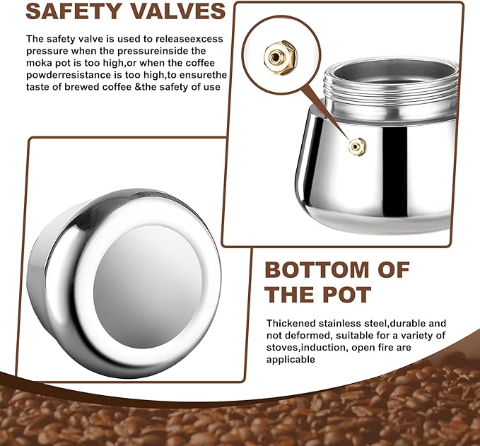 DITOSH 12 Cup Stovetop Espresso Maker Stainless Steel Moka Pot Stove Top Percolator Italian Coffee Makers Capable Mocha Greca Machine Cafe Classic Induction Cookers for Home and Camping 600ml 20oz