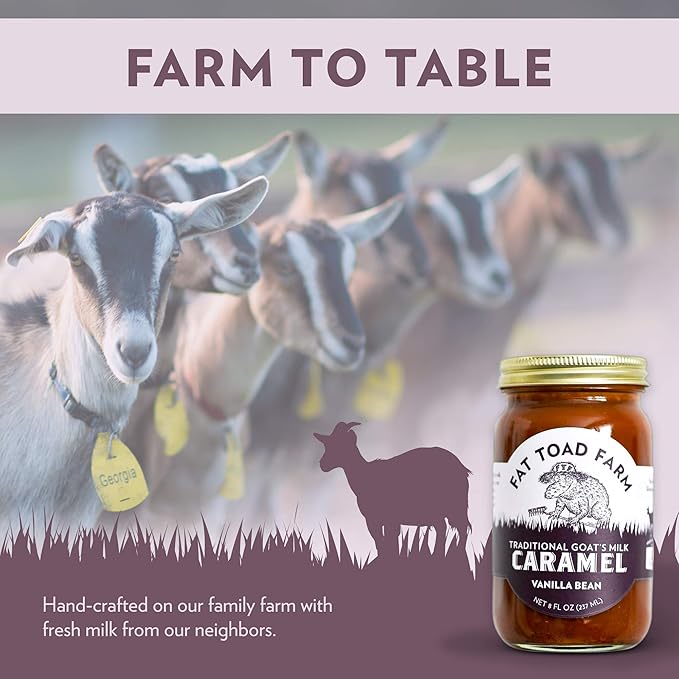 Fat Toad Farm Traditional Goat’s Milk Caramel Sauce, Vanilla Bean, 8fl oz Jar, Cajeta, Gluten Free
