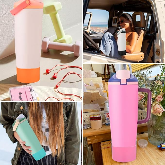 Mity rain 2PCS Protective Silicone Boots for Owala 30oz & 40oz FreeSip Sway Bottles & Tumblers - Accessories for owala, Enhances Stability & Prevents Scratches (Purple)
